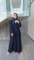 E52- Winter Blue abaya with velvet touch Barbie ( A - line )