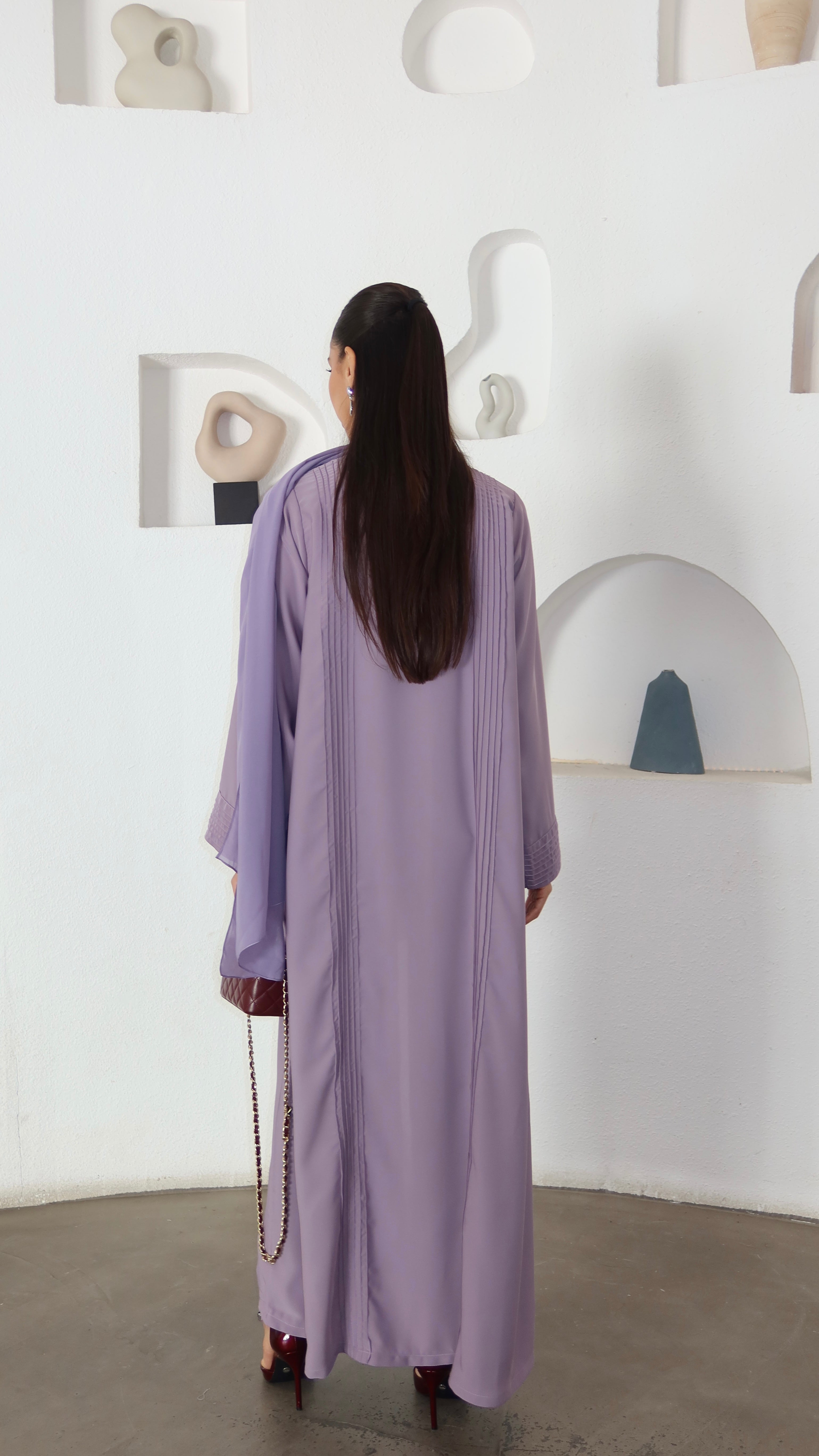 E47 Purple nida casual abaya