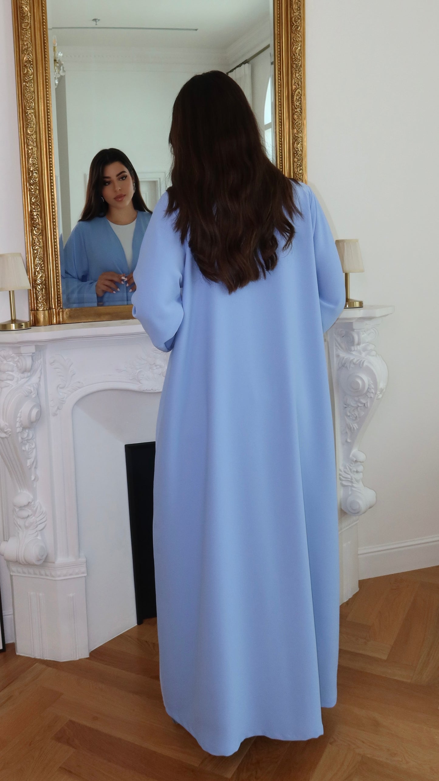 E86- Summary classic abaya ( Blue)