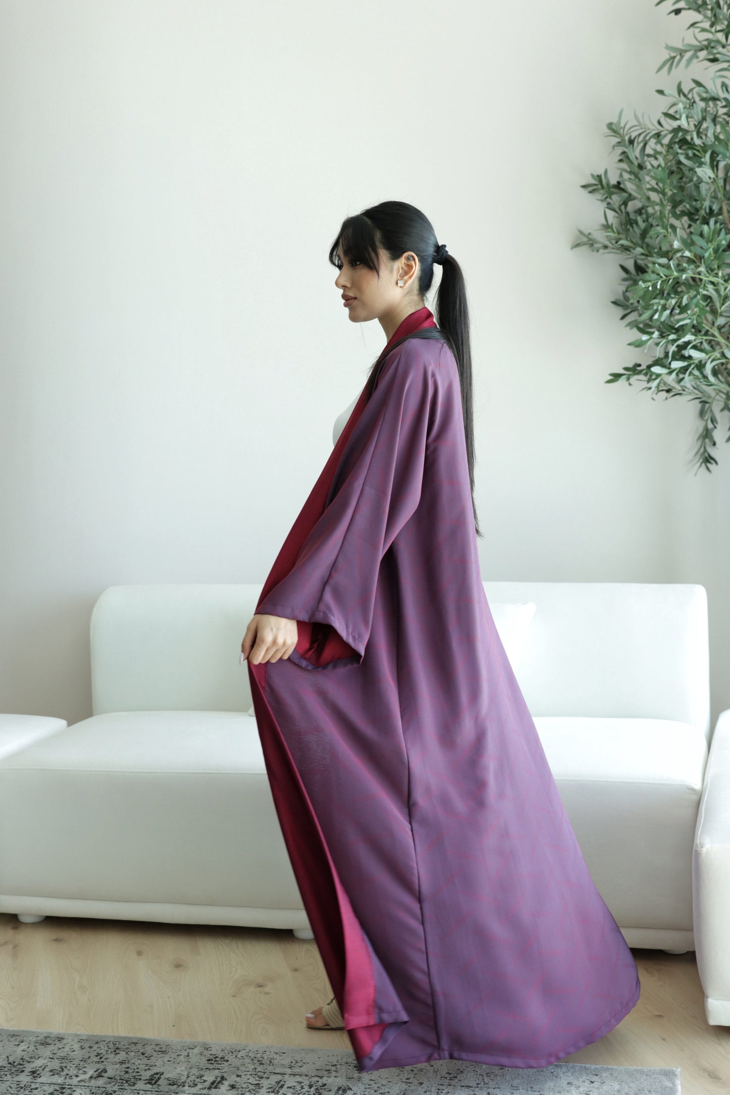 E28 Abaya- Purple Fushia