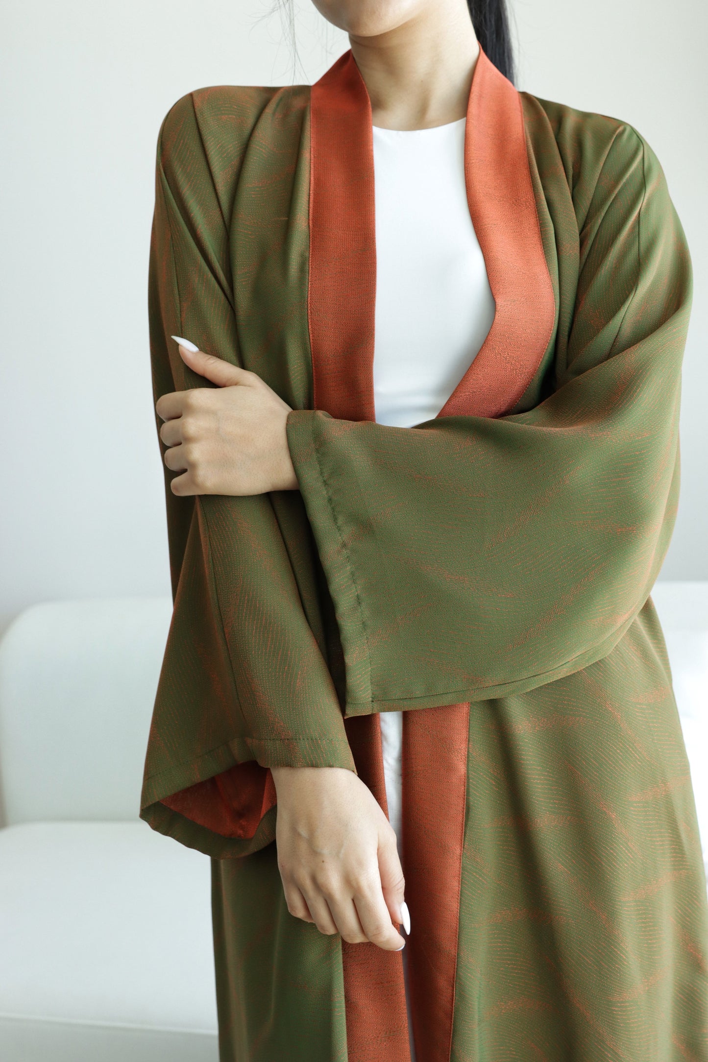 E28 Abaya- Green Orange