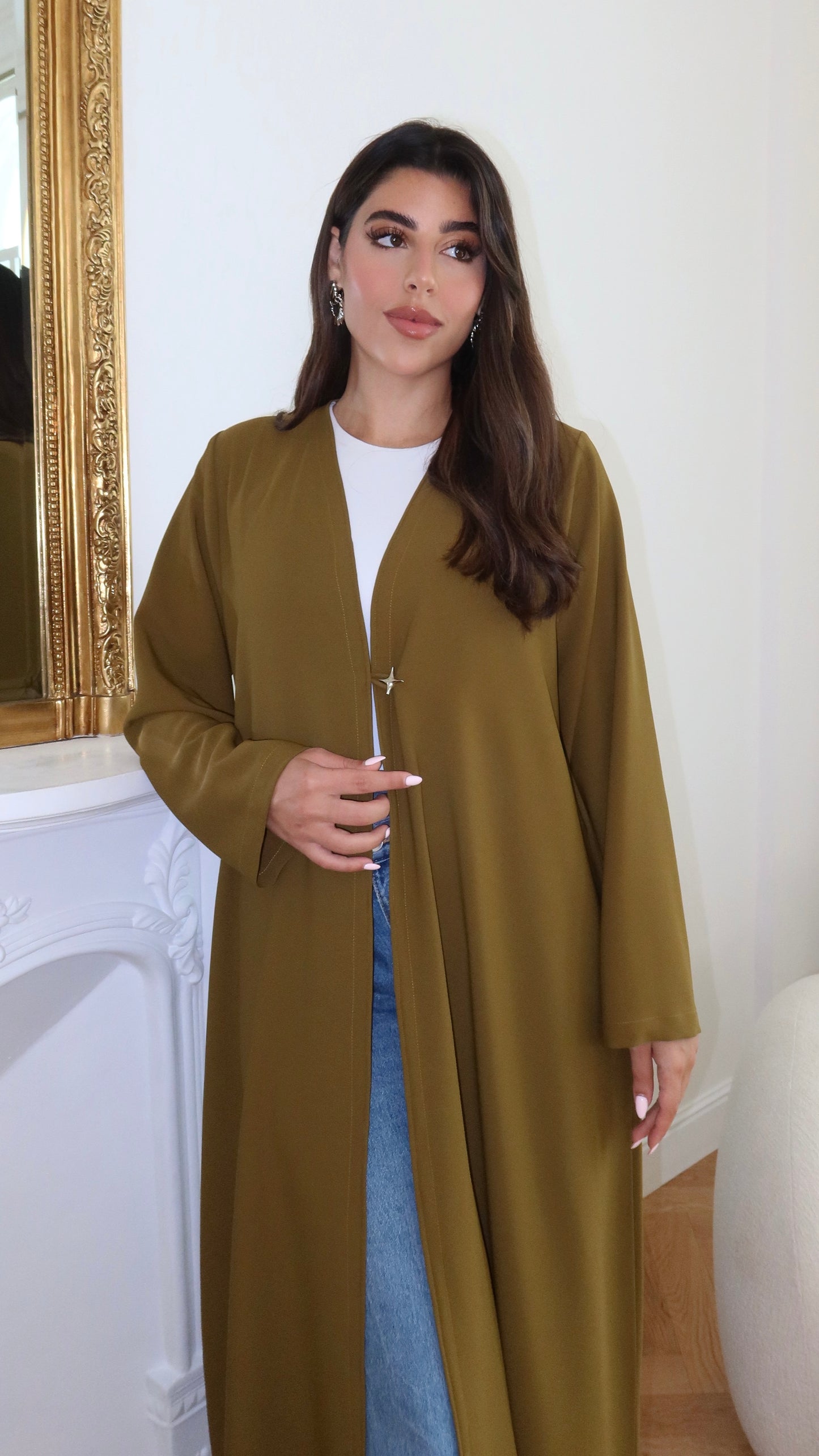 E85- Summary classic abaya ( Green)