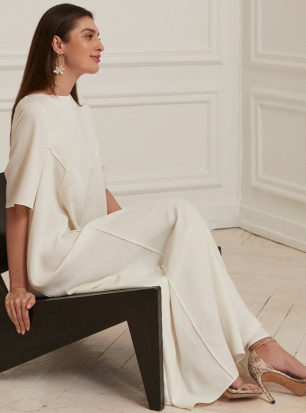 o30 white Summery Crepe ( A-line )