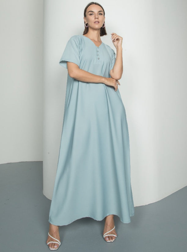 o34 Summery Dress Crepe ( A-line )