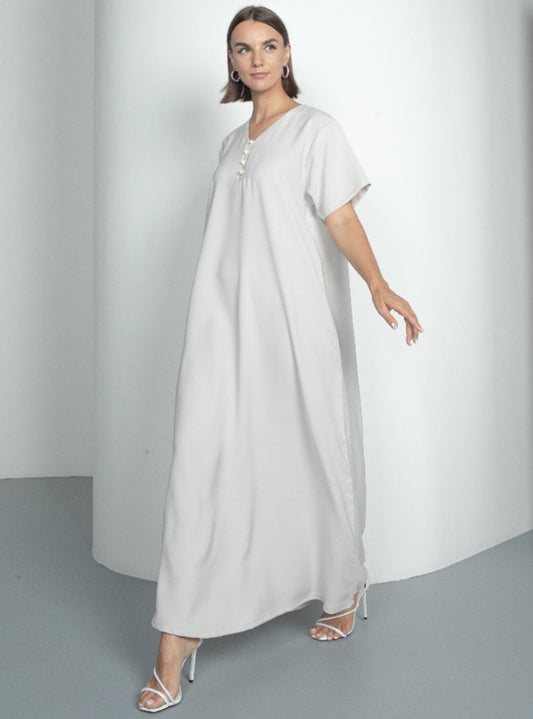 o34 Summery Dress Crepe ( A-line )