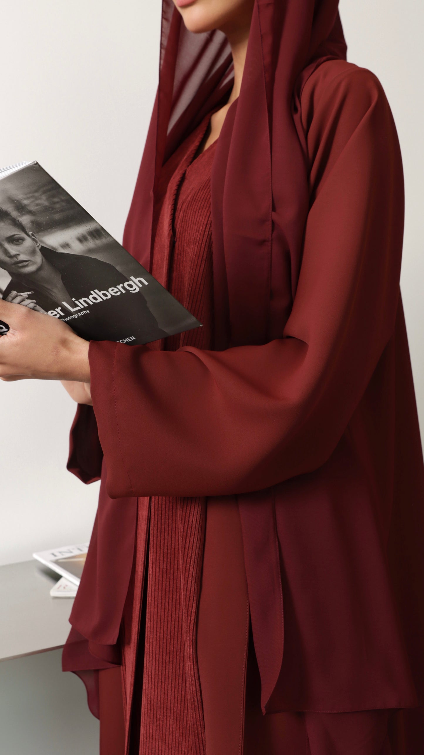 E94- winter abaya burnt orange