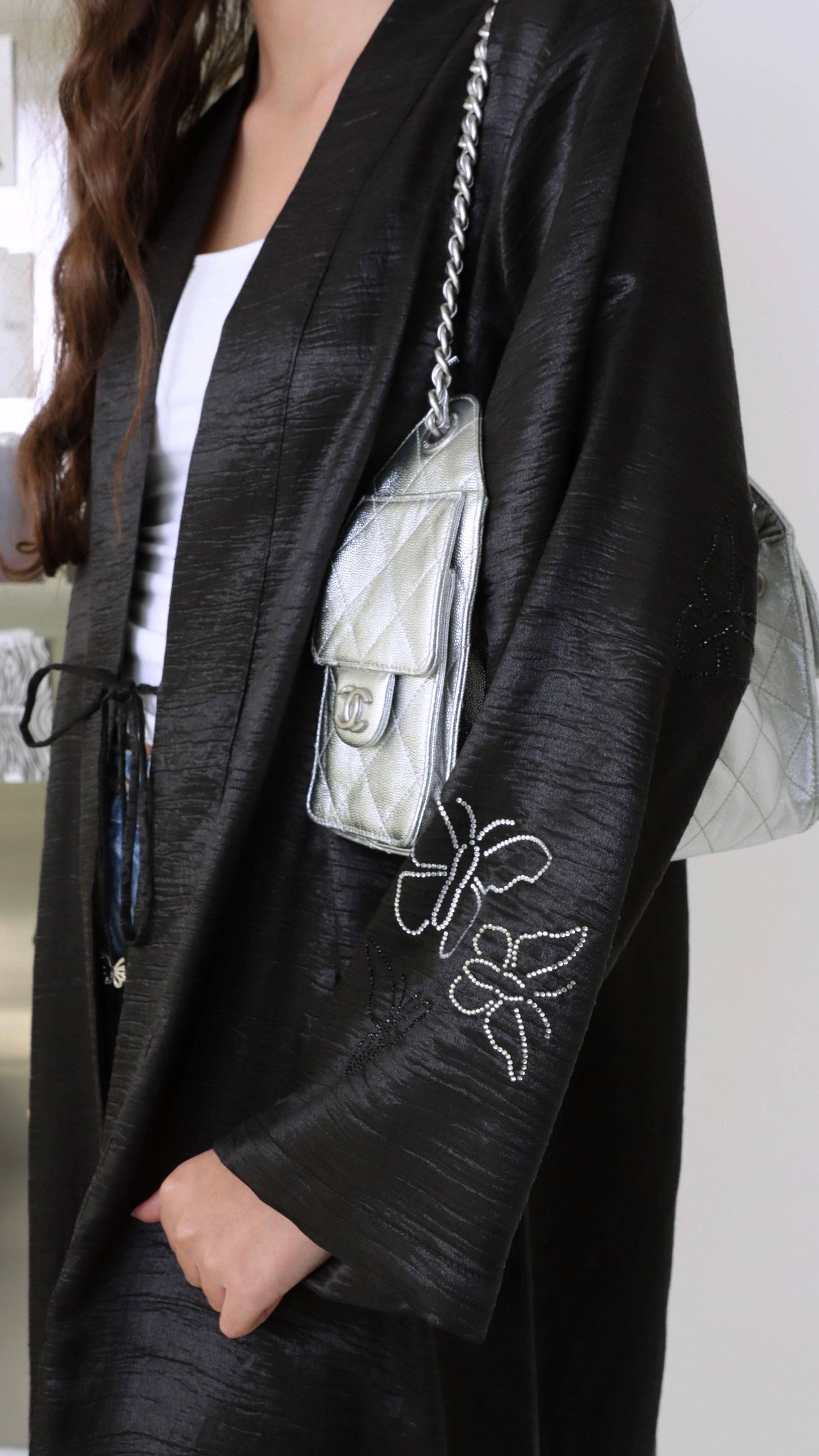 E105 Black Butterfly Bling( Ready to ship)