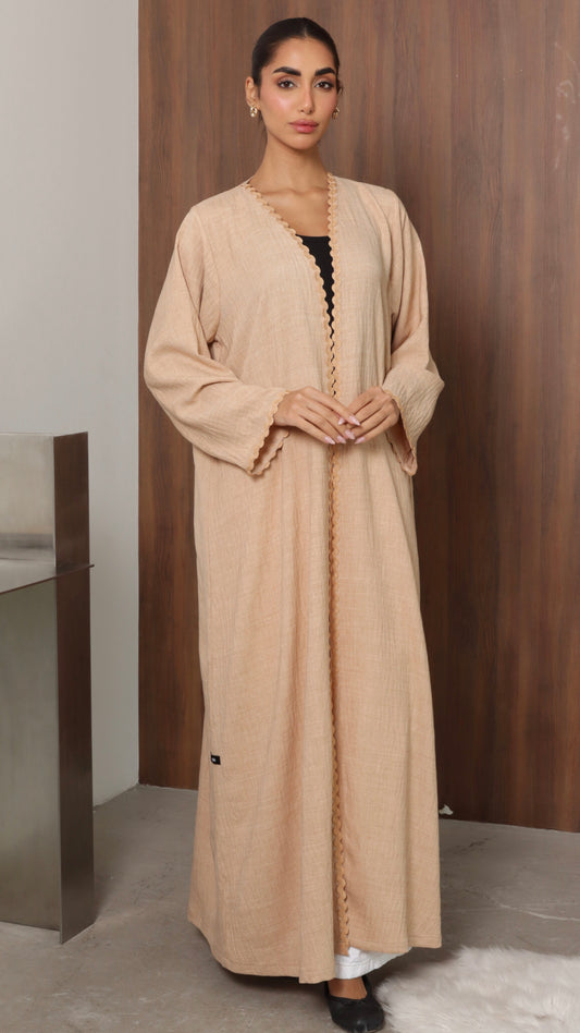 E95- waves beige abaya