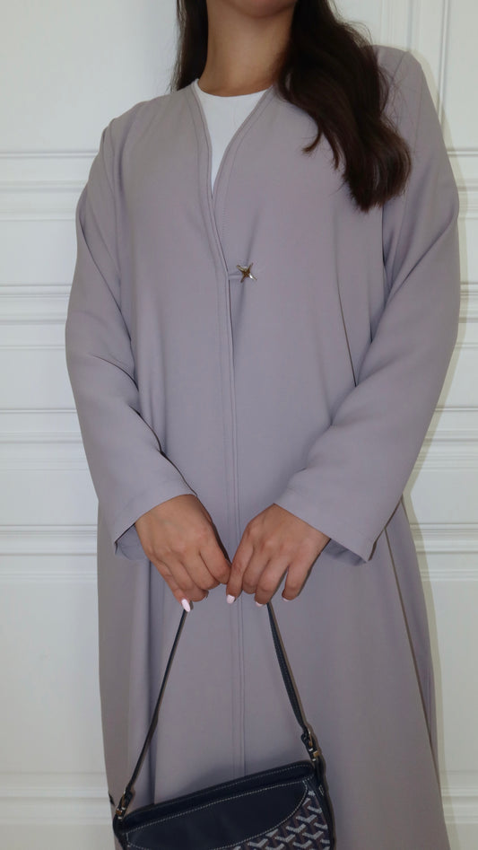 E83- Summary classic abaya ( Grey)
