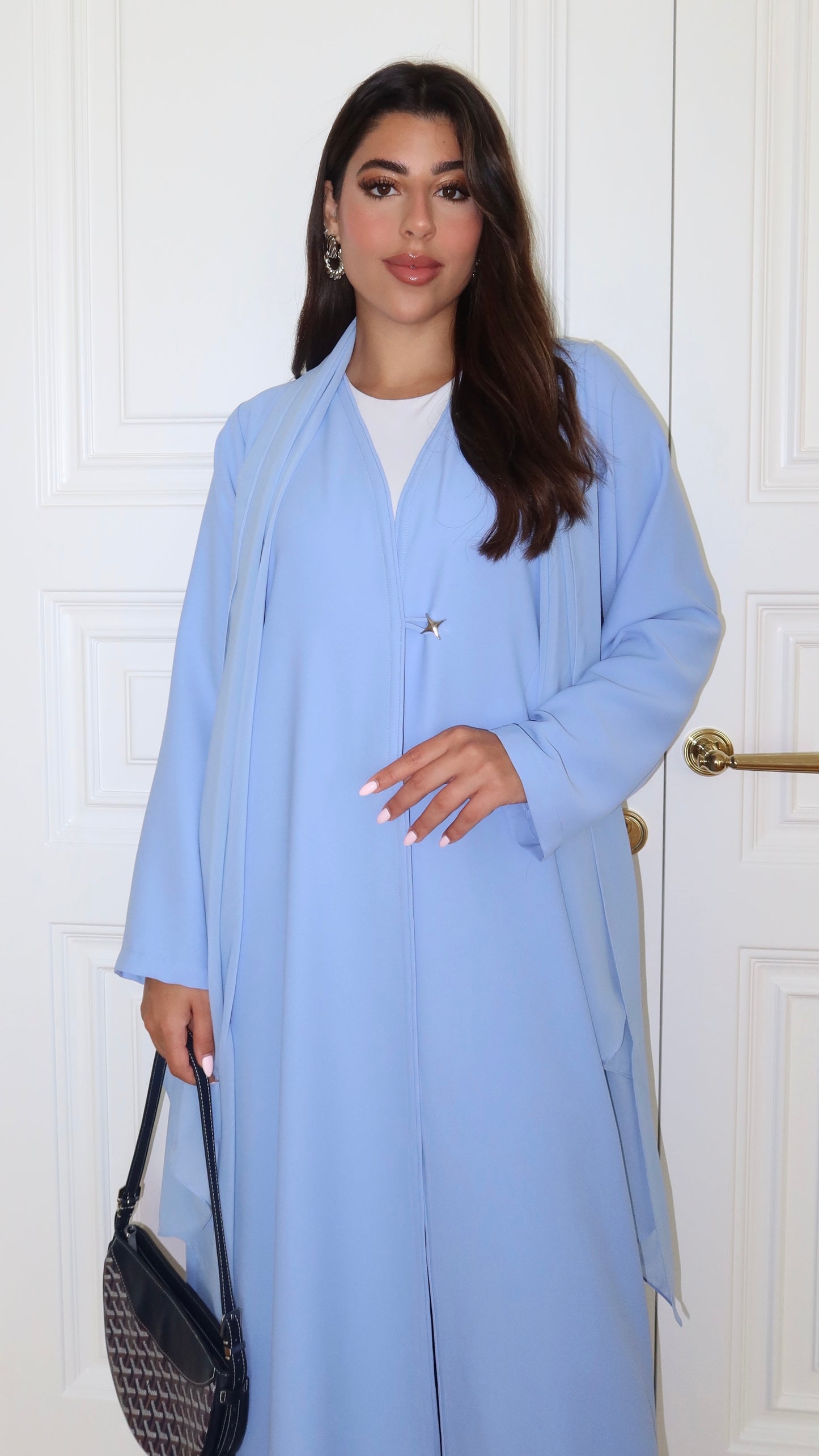 E86- Summary classic abaya ( Blue)