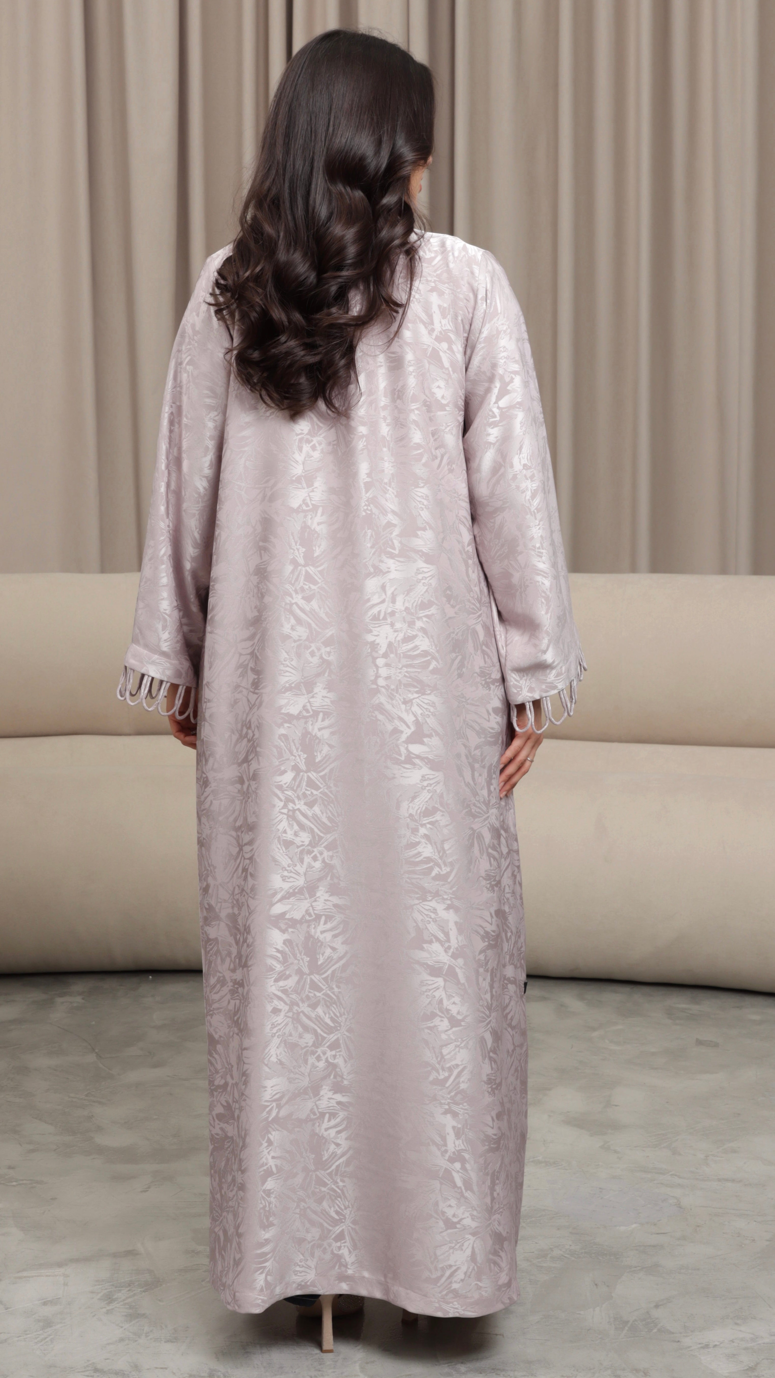 E119- Pearl knot abaya