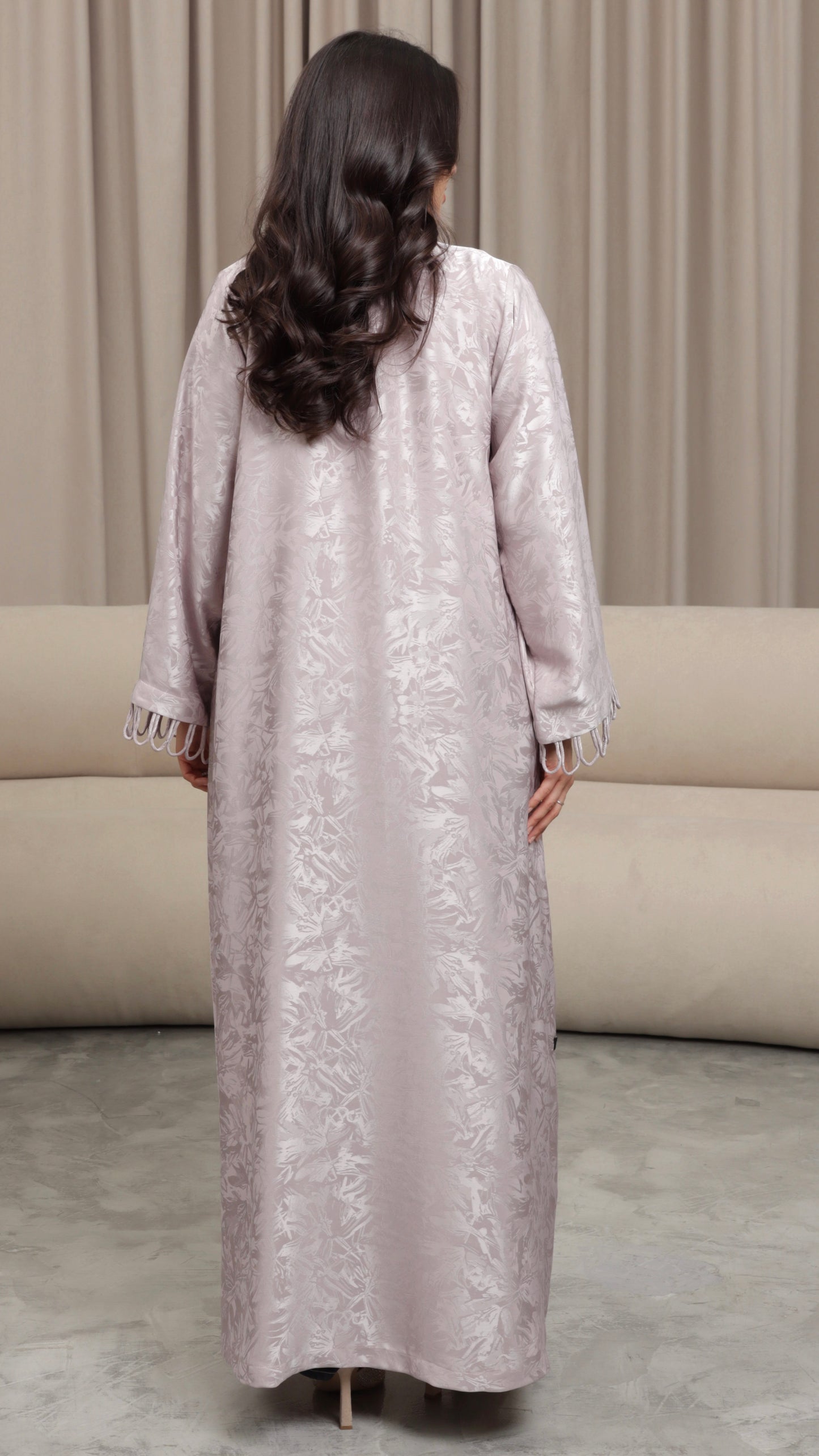 E119- Pearl knot abaya