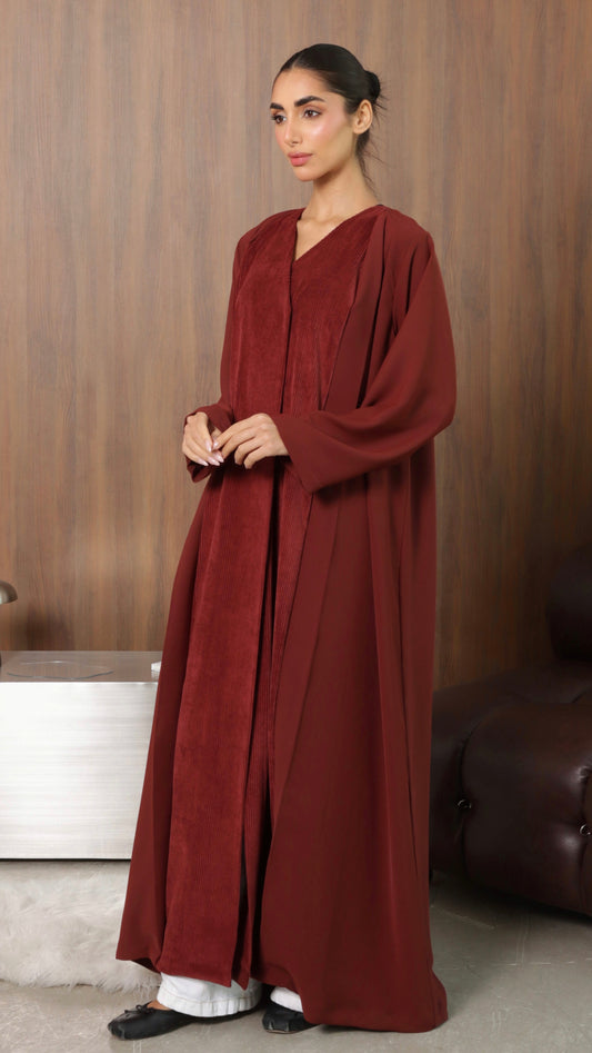 E94- winter abaya burnt orange