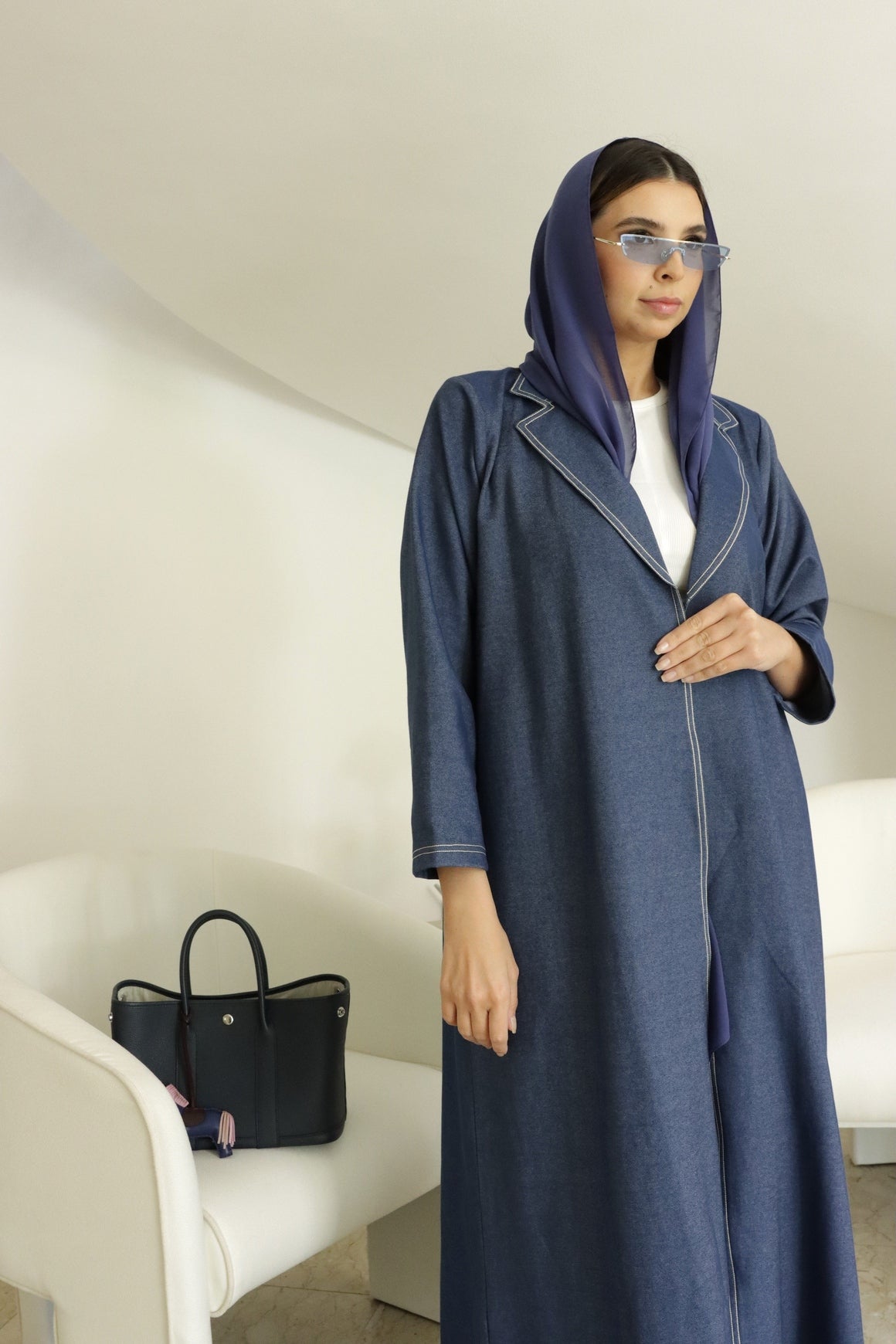 E19 Abaya- Denim